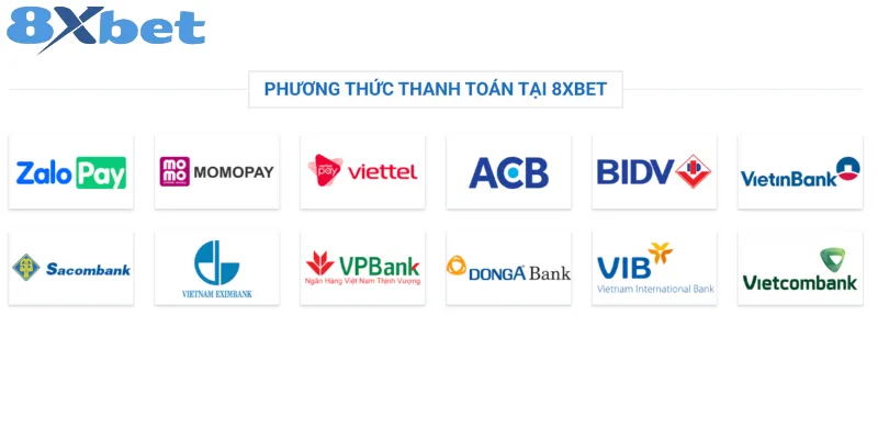 Các phương thức thanh toán tại 8xbet